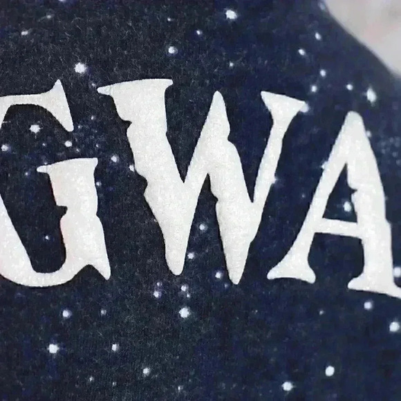 Kid's Harry Potter size M navy blue hogwarts long sleeve jersey star pattern - Picture 9 of 12